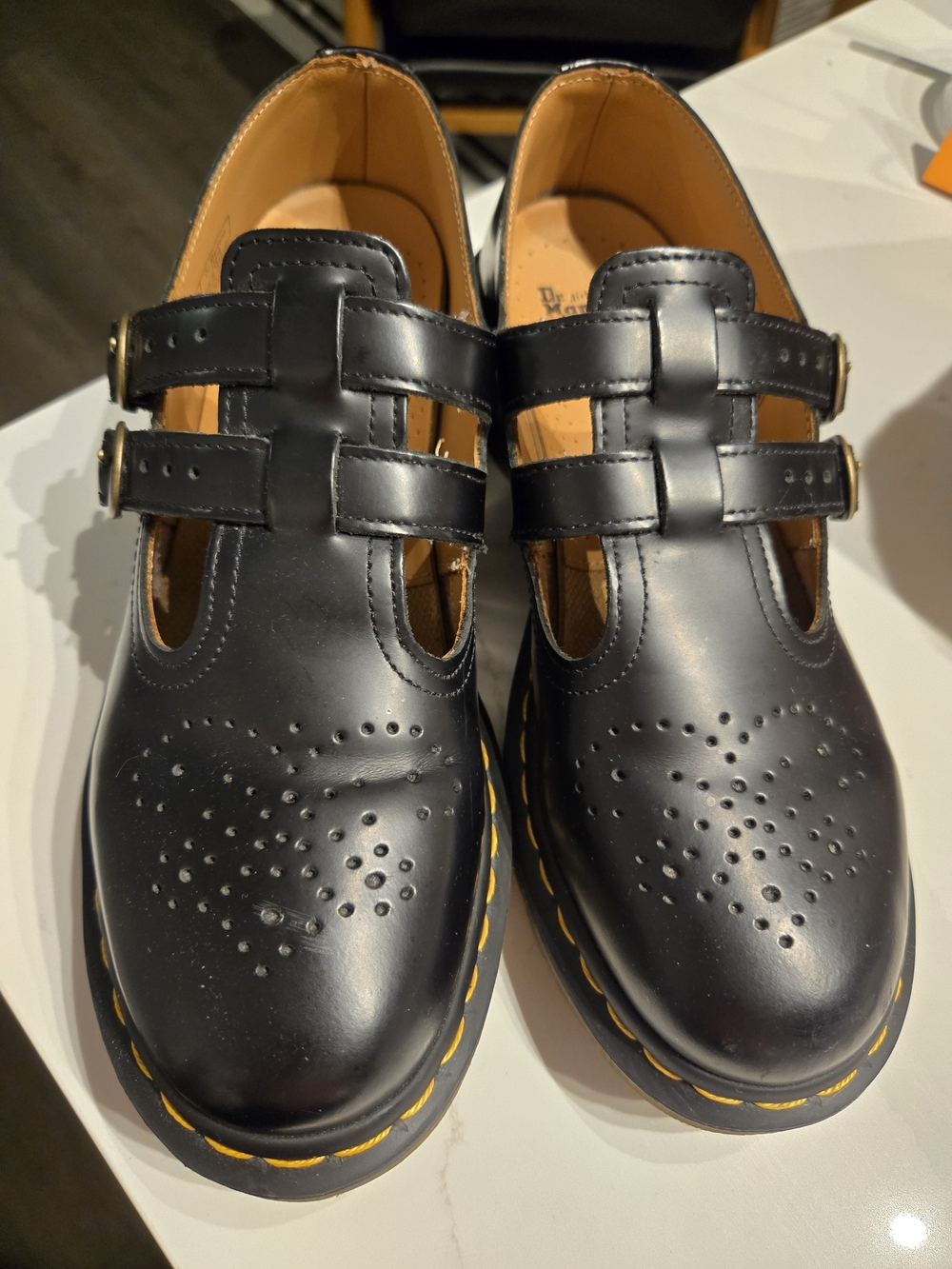 Dr. Martens Black Double-Strap Brogue Mary Jane Flats